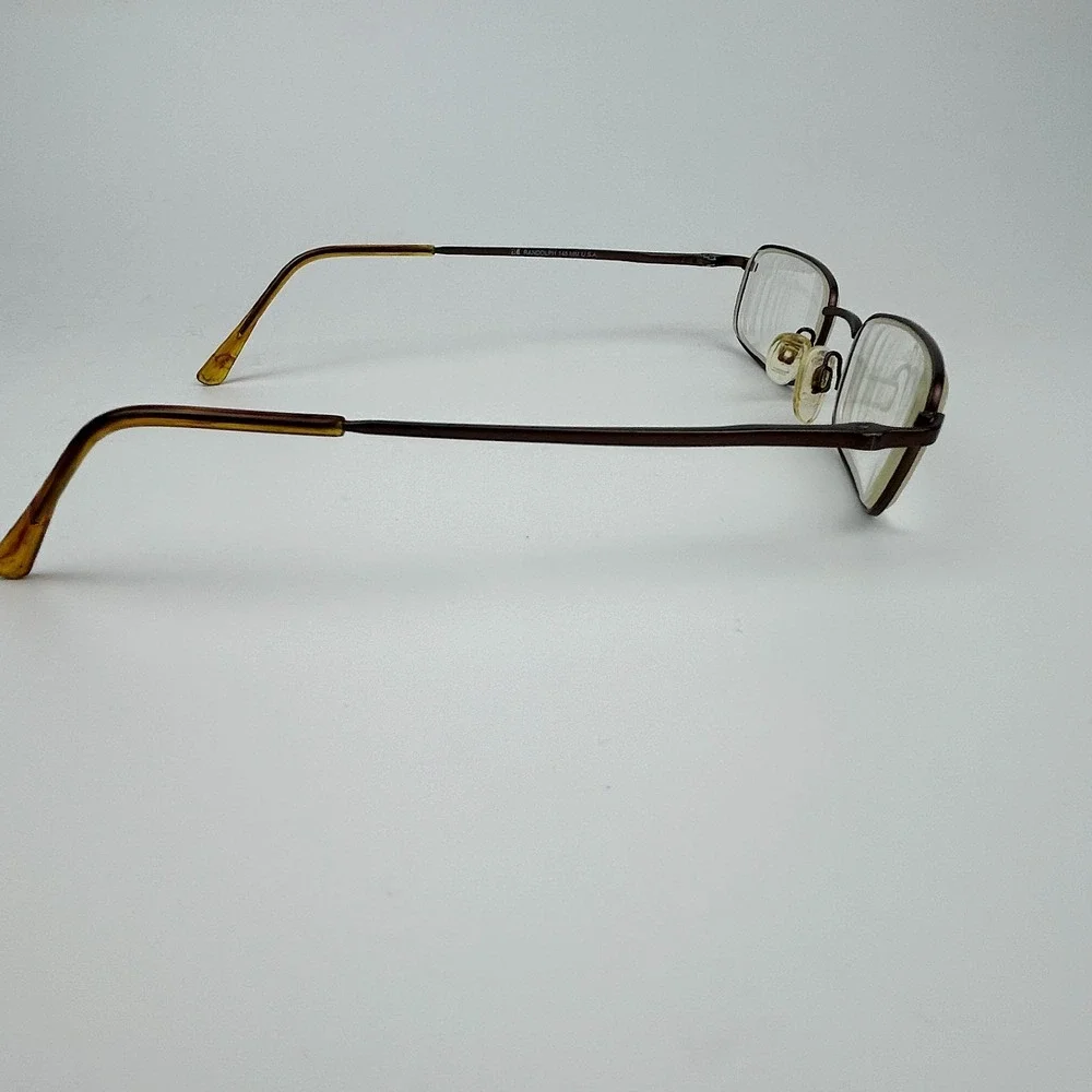 Randolph RE Elite Mens Eyeglasses Frame Brown Metal Rectangle 50-19-145 mm